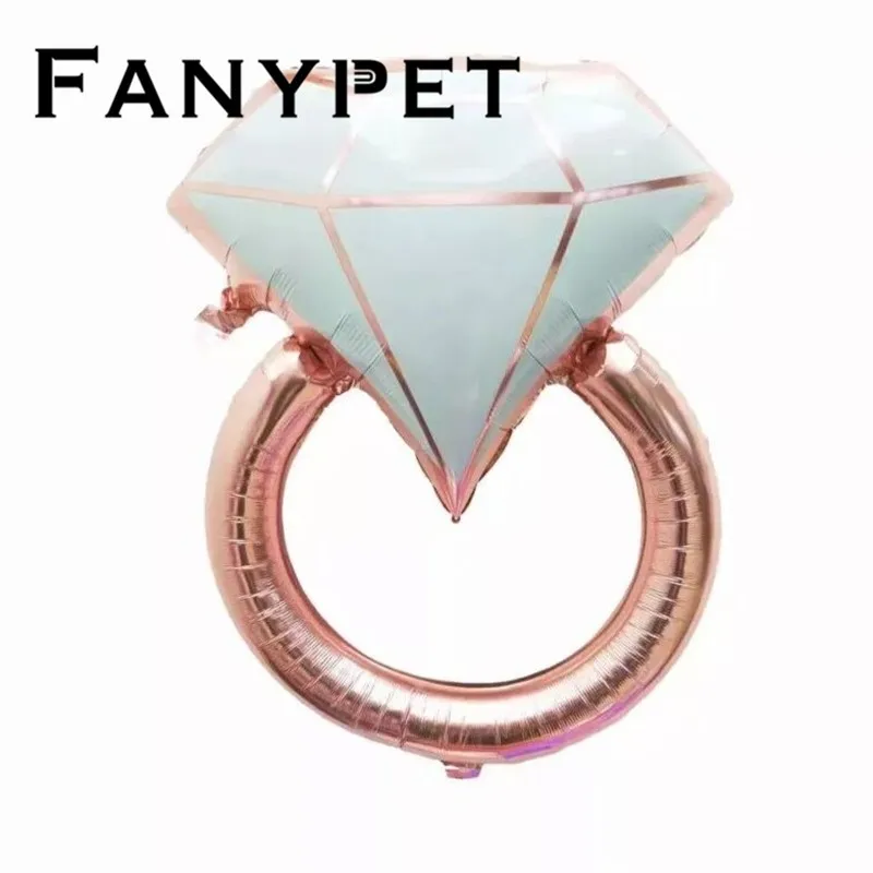 new 10/50pcs Rose Gold Diamond Ring Aluminum Foil Helium Balloons Romantic Valentine's Day Wedding Party Supplies Love Toys | Дом и сад