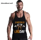 Мужские майки для бодибилдинга Saiyan's Legday print 2021 майка для фитнеса с круглым вырезом хлопковая рубашка без рукавов мужской жилет майка