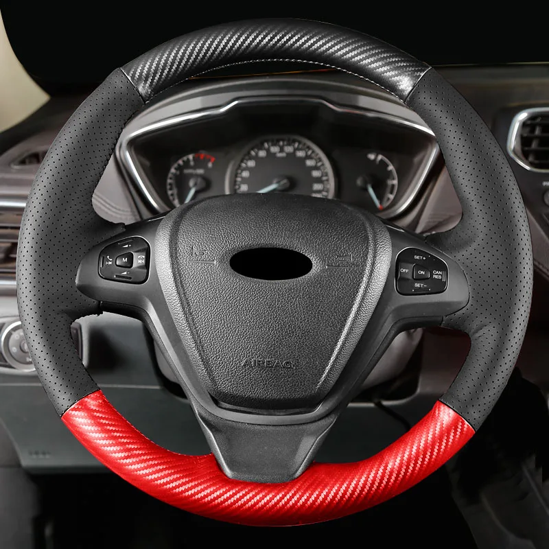 Автомобиль считаю подлинной кожаный чехол рулевого колеса автомобиля для Форд