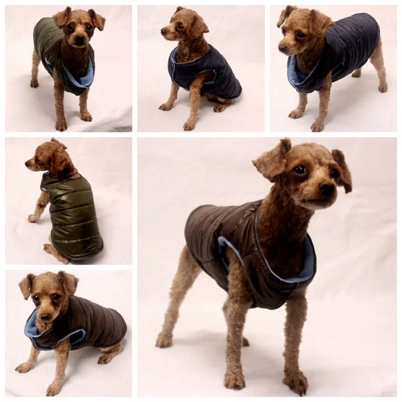 Теплая одежда для маленьких собак хлопковый жилет домашних животных зимняя - Фото №1