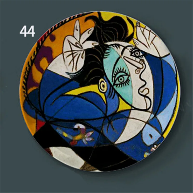 

Pablo Picasso Abstraction Geometry Ceramics Hanging Plate Modern Simple Bedroom Desktop Decoration Dish Figurines X2184