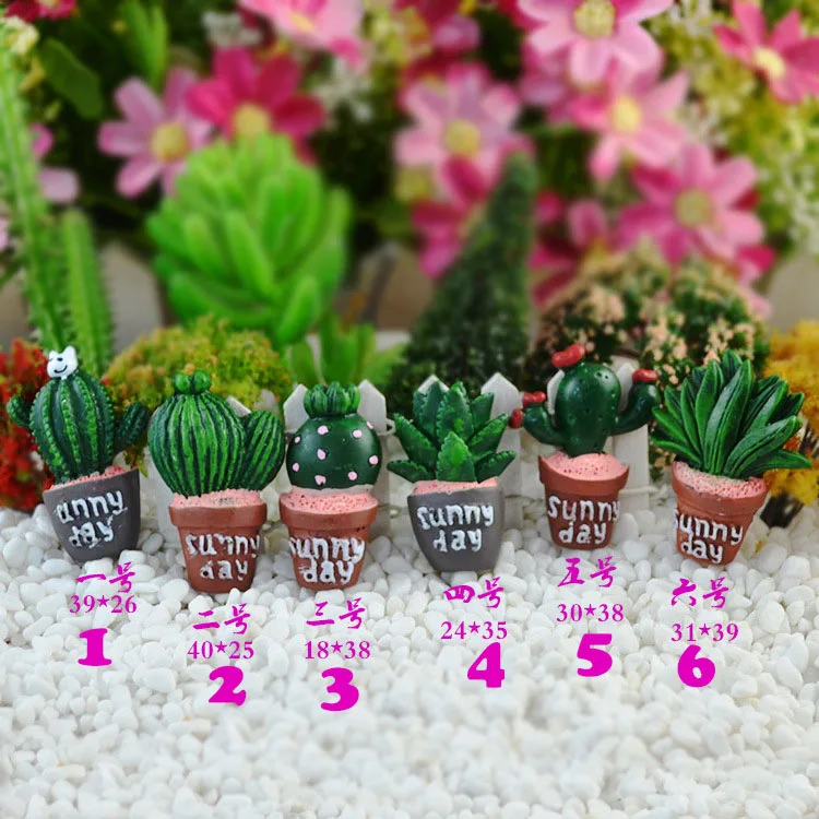 10 шт./лот каучуковая Милая имитация кактуса суккулента смешанные размеры Декор