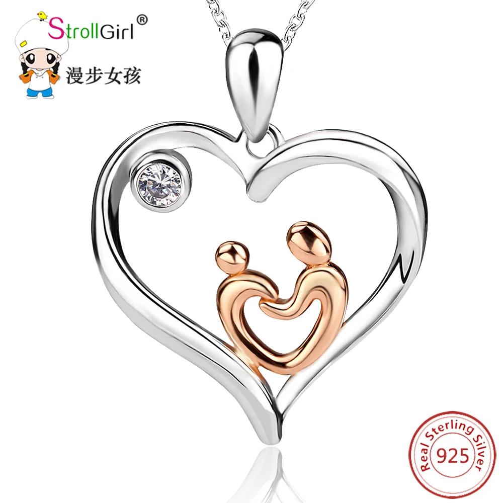 Strollgirl 925 серебро цепи кулон Цепочки и ожерелья Модные украшения матери ребенка