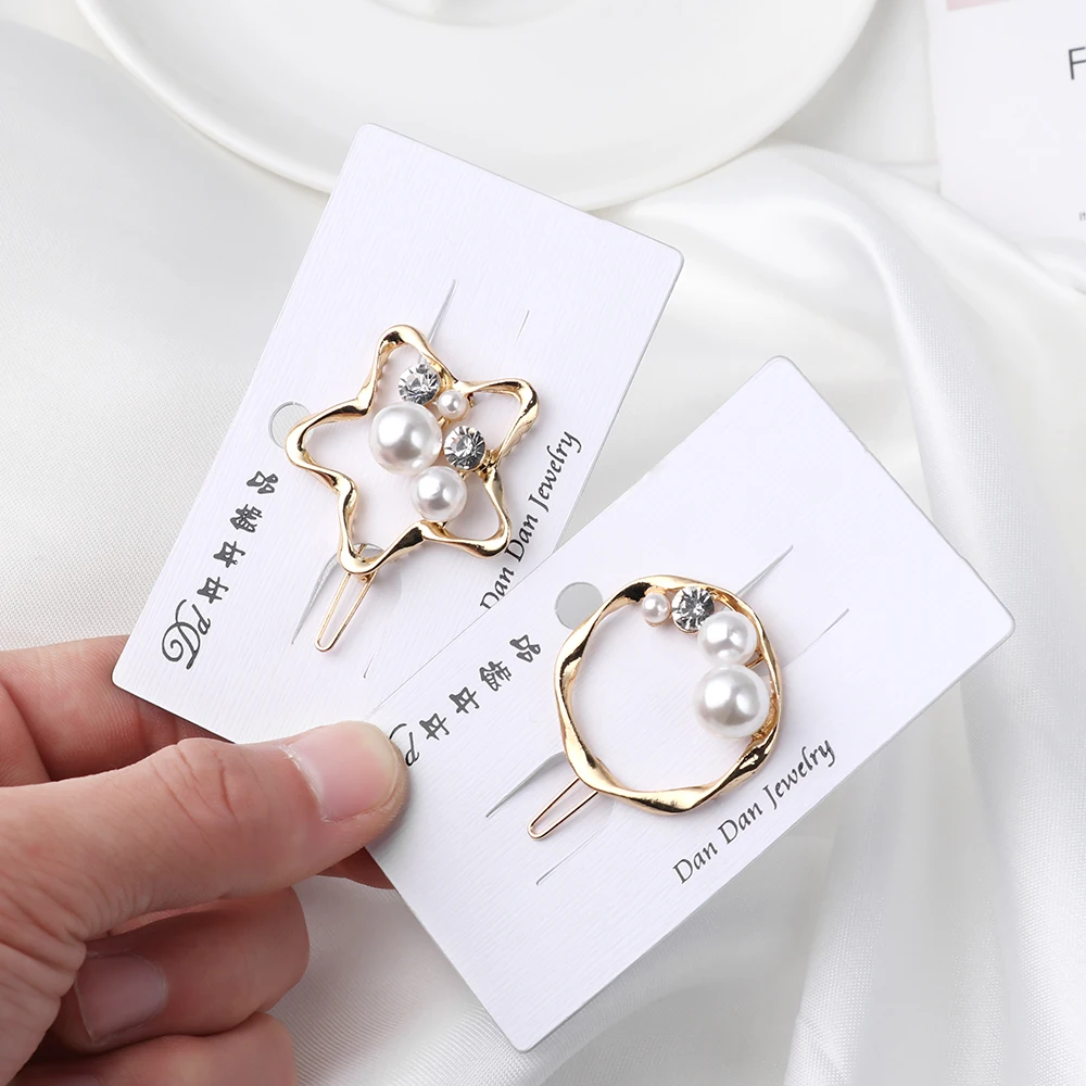 1 шт. новые корейские милые полые металлические заколки для волос с сердечками и