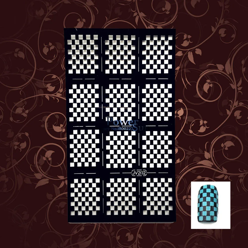 1 шт. Лидер продаж Квадратный шаблон с вырезами черная наклейка для ногтей фольга