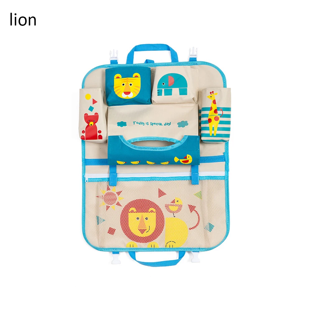 Lion Сумка для хранения на заднем сиденье автомобиля, водонепроницаемая, мульти-карман, органайзер, складывающаяся сумка для хранения для маленьких детей - Цвет: Lion