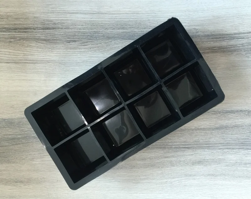 black 8 большой куб Гигантский Большой силиконовый кубик льда квадратный лоток плесень нетоксичный без запаха безопасное использование HG6973 HG12184-HG12187 - Цвет: black