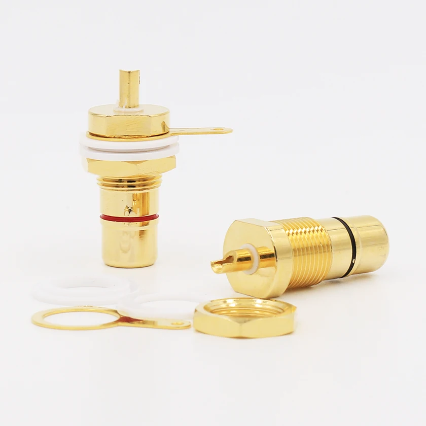 8pcs RCA Female Connector Gold Plated Socket Solder Panel Mount Chassis Speaker Plug Amplifier Terminal | Электроника
