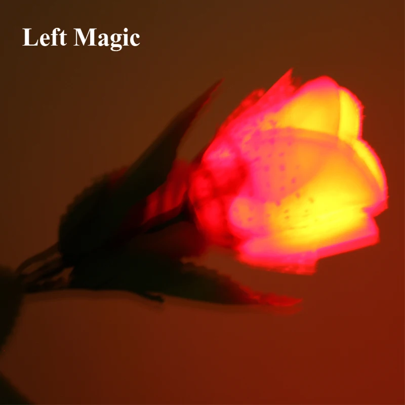 

1 Set Flash Light Up Rose Include Finger Light Silk Flowers Magic Trick Illusion Valentine'S Day Gift Prop Magic Kids Toys G8154