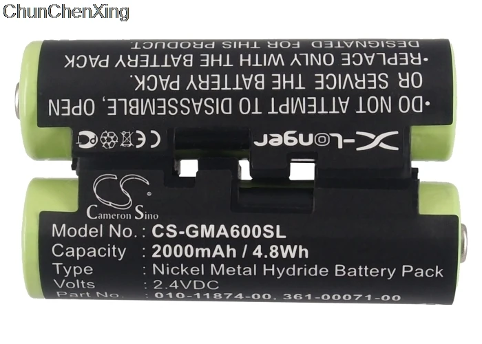 Аккумулятор Cameron Sino 2000mAh 010-11874-00 для Garmin Astro 430 ручной, Oregon 600600 t, 650650 t, Striker 4,4 Fishfinder