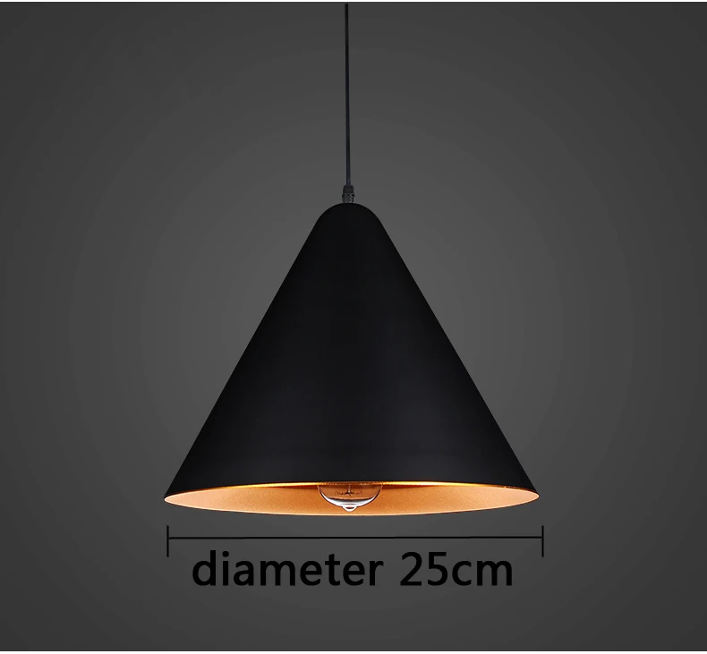 C black 25cm Простой Ресторан подвесные светильники современный кофе магазин бар AC110V/220 V E27 для декора подвесные лампы - Цвет корпуса: C black 25cm