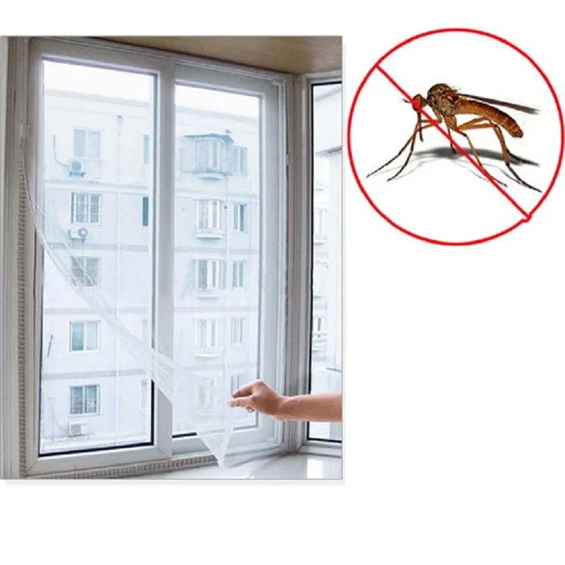 DIY вставка Муха Москитная сетка для окна экран комната Cortinas Москитная занавеска s Сетка занавеска протектор экран муха - Цвет: White