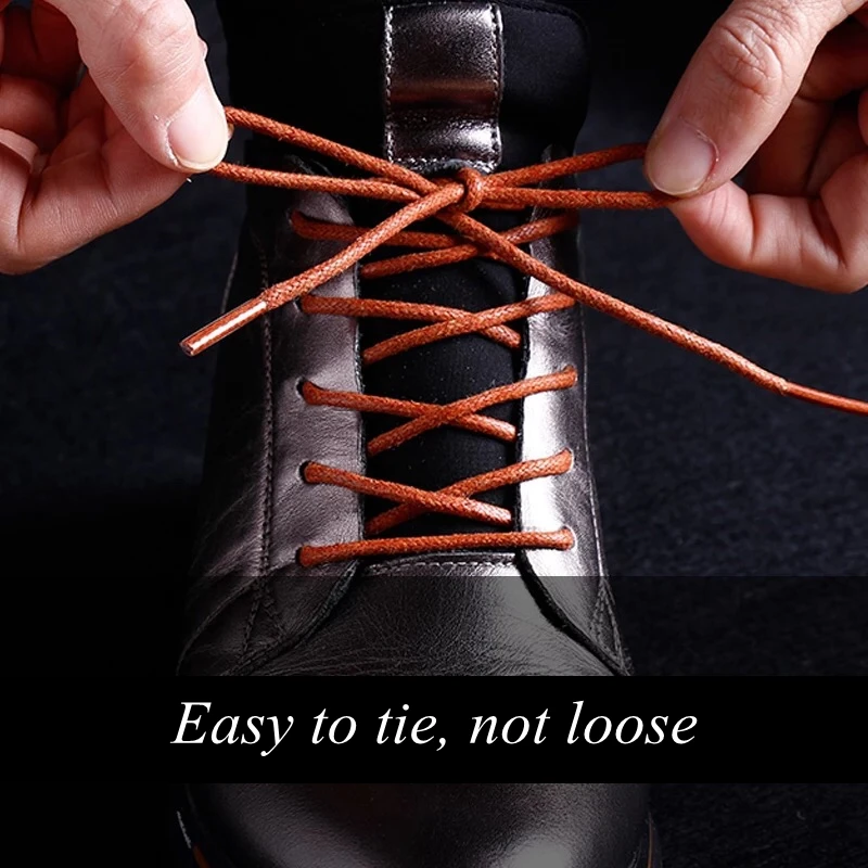 1Pair Waxed Cotton Round Shoe laces Leather Shoes lace Waterproof ShoeLaces Men Martin Boots Shoelace Shoestring