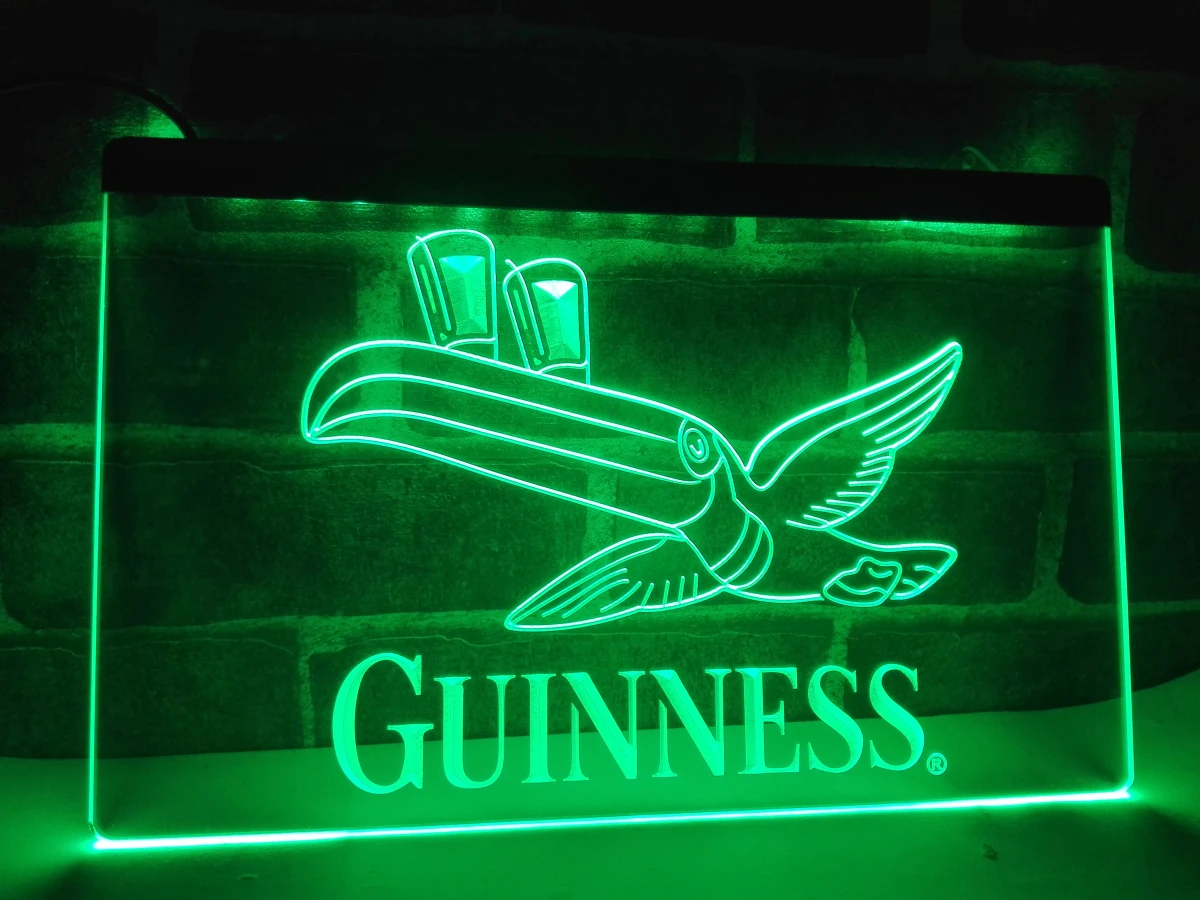 LA012- Guinness Toucan пивной бар паб клуб светодиодный ная неоновая световая вывеска