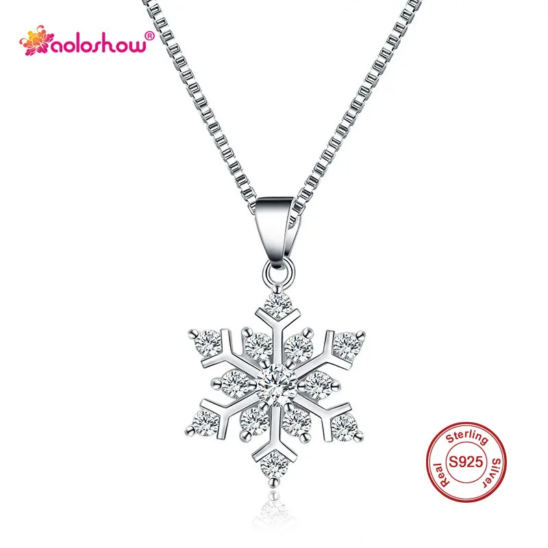 Изящное Сверкающее блестящее ожерелье в виде снежинки для женщин из