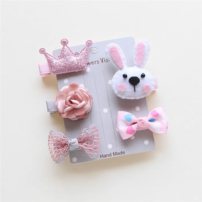 1 White rabbit 5 шт./компл. корейской моды животных фрукты Форма зажим для волос Симпатичные Мультяшные заколки Тигр обезьяна рыбы, с украшением в виде аксессуары для волос - Цвет: 1 White rabbit