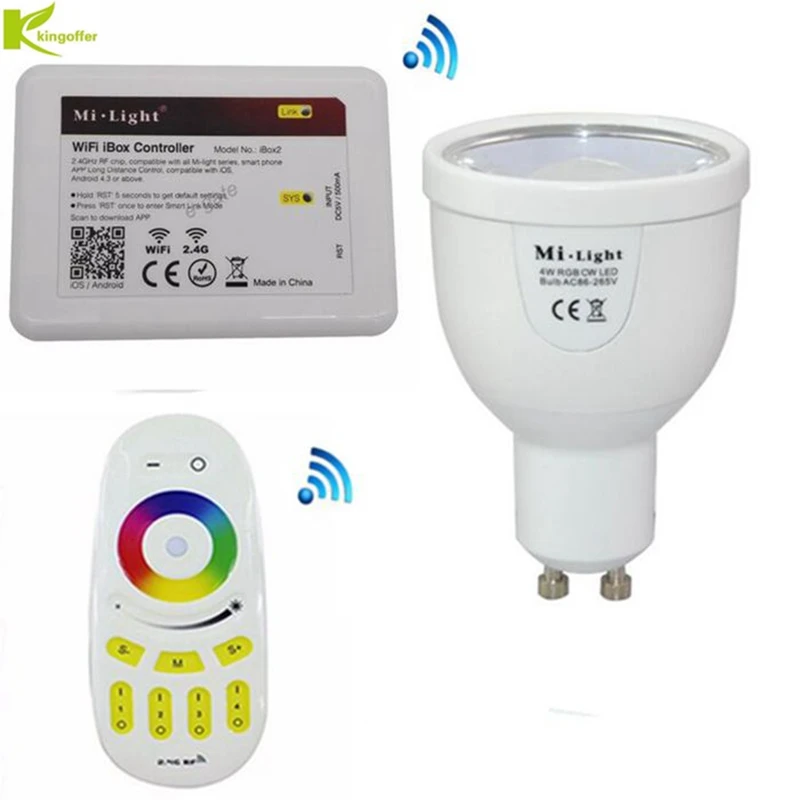 Светодиодная лампа Mi. light GU10 5 Вт RGBWW беспроводная с регулируемой яркостью умные