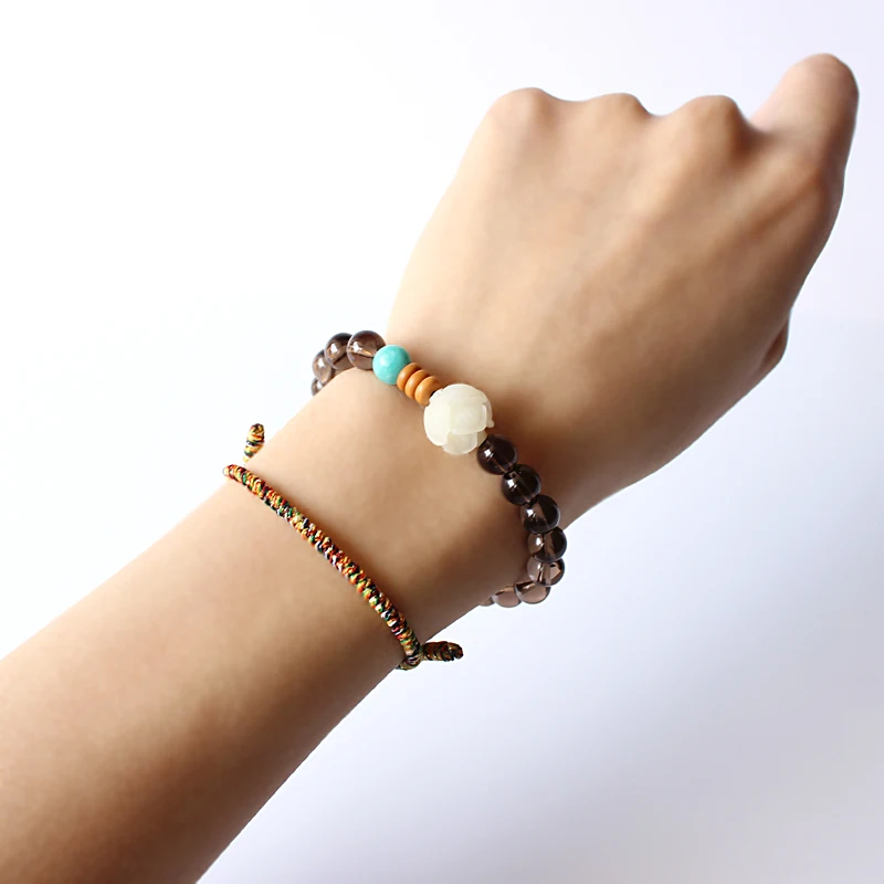 Растягивающийся браслет для женщин натуральные бусины Бодхи вырезанные в виде