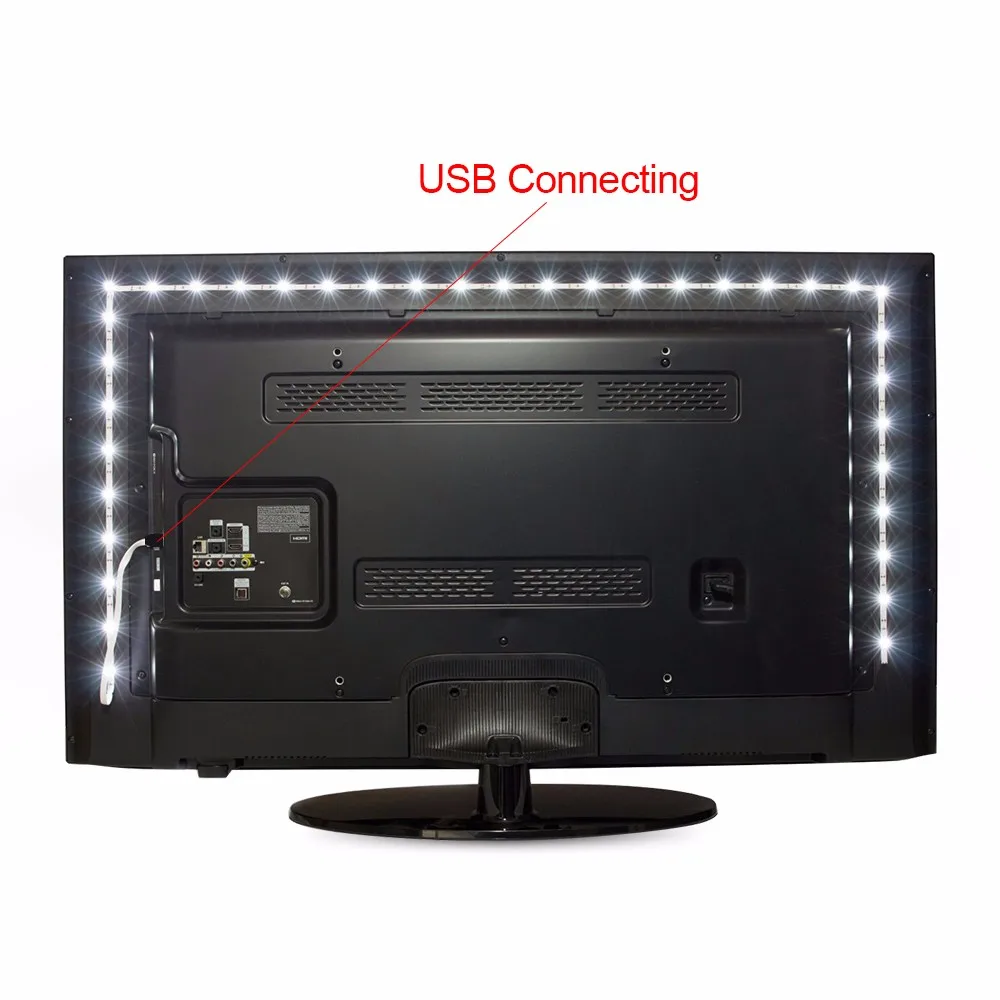 USB светодиодные ленты SMD3528 светильник 5 В адаптер гирлянда Рождественская