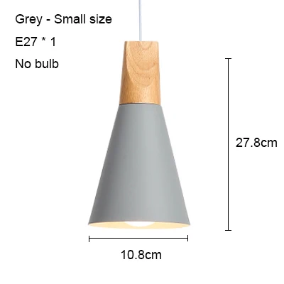 Grey 108mm no bulb Светодиодный подвесной светильник s современный подвесной светильник для столовой деревянный скандинавский светильник красочный подвесной светильник для ресторана кофе спальни E27 светодиодный светильник - Цвет корпуса: Grey 108mm no bulb