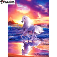 dispaint full squareround drill 5d diy diamond painting animal horse embroidery cross stitch 3d home decor a10667