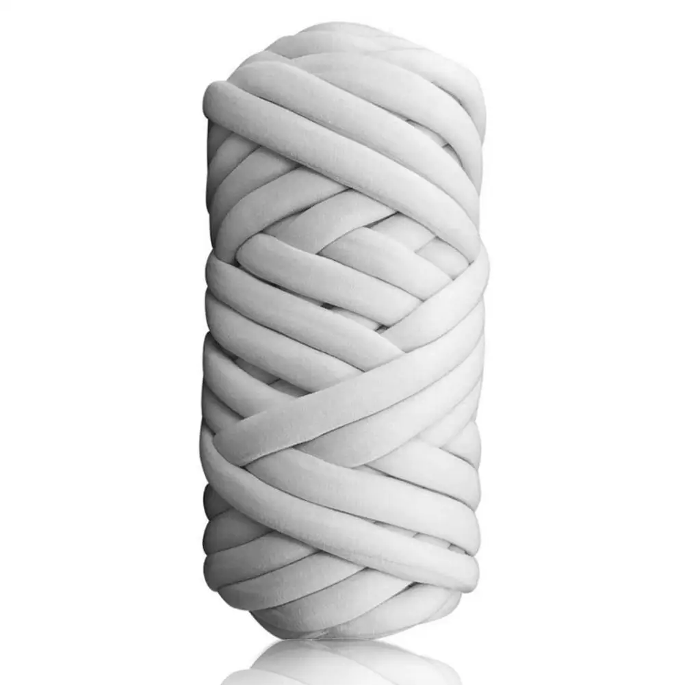 White 60 M Прямая поставка, 25/60 м, ручное Тканое одеяло, основная пряжа, круглая ткань, грубая линия, вязание, сделай сам, шерсть, ручная вязка, пряжа, домашняя, анти-холодная - Цвет: White 60 M
