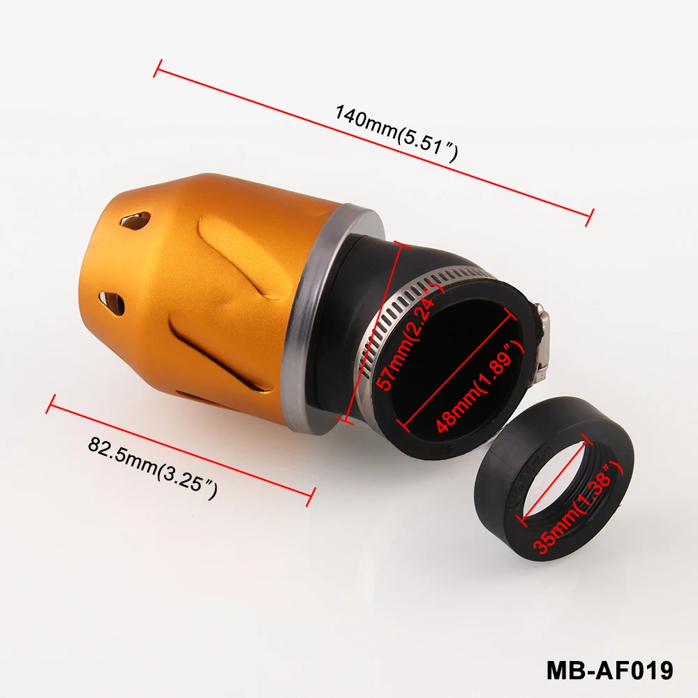 Бесплатная мм ДОСТАВКА 35 мм/мм 48 пуля воздушный фильтр очиститель Впускной 50cc