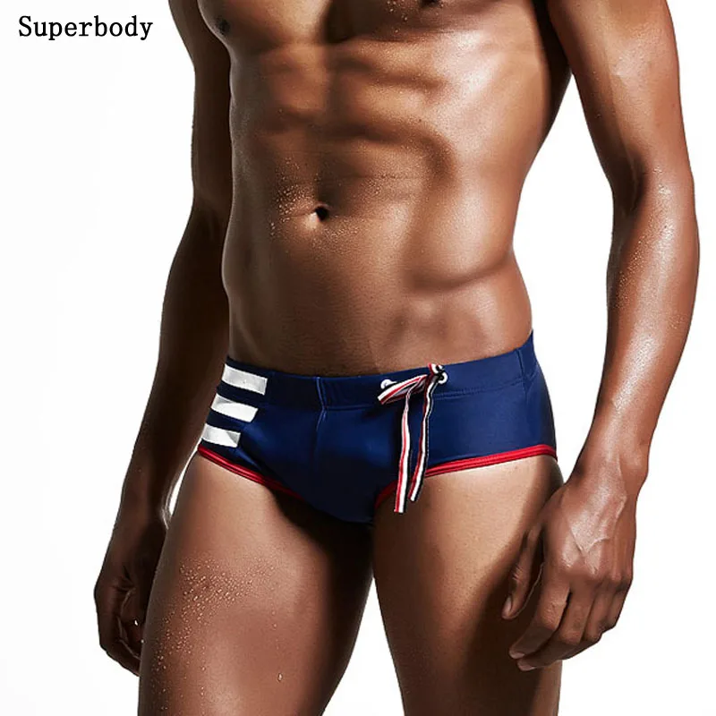 Y626 мужские Купальники Белые синие черные полосатые Лоскутные плавки купальники