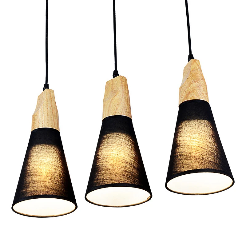 Скандинавская современная простая люстра из цельного дерева освещение для дома