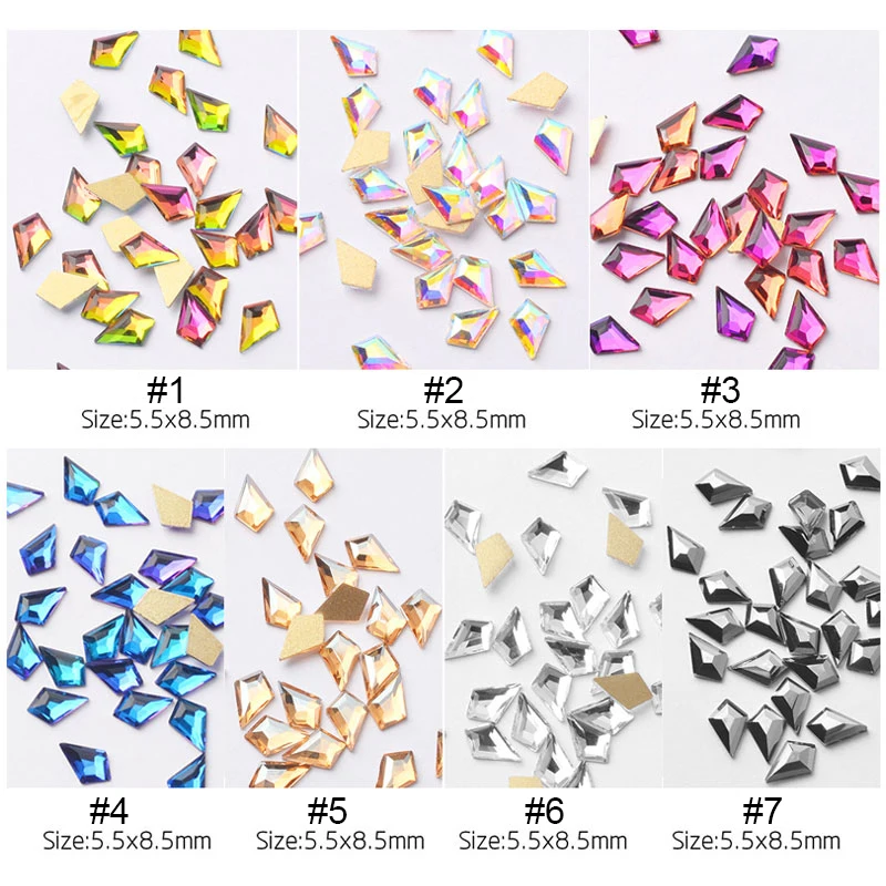 10 шт./упак. Цвет Фул ногтей Стразы AB с украшением в виде кристаллов форме плоские