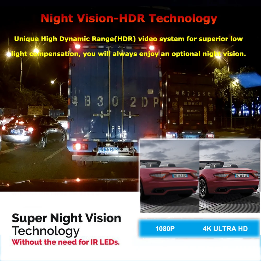 

Newest Dash Cam Car DVR Camera 2 Inch 4K 2160P with 1080P Rear Cam 170 Degree Dual Lens Dash Camera Recorder With Built-in GPS
