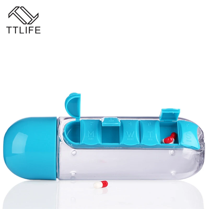 TTLIFE 2 в 1 портативная пластиковая герметичная Герметичная Бутылка Для Воды 600 мл с