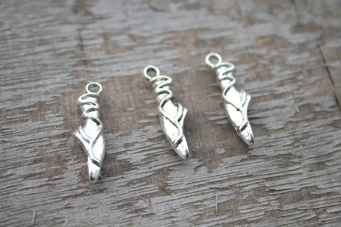 20 шт. балетные шармы тапочки Античные тибетские серебряные подвески