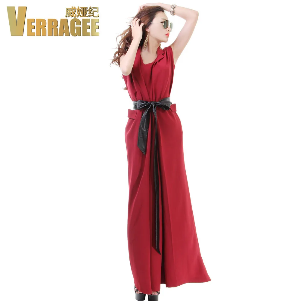 Verragee 2015 spring and summer new high-end European American big temperament was thin dress loose skirt large size women | Женская