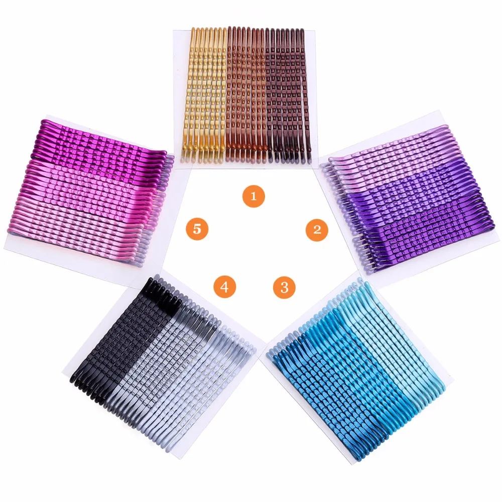 

24pcs 5cm Color Hair Clips Bobby Pins for Women Girls Decorative Hair Styling Accessories Wavy Fashion Hairpins Metal Barrettes