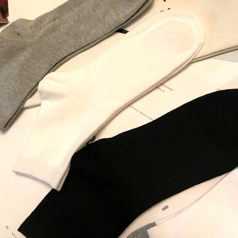 Spring Summer Men Socks Mens Sokken Ankle Short Sock Calcetines Hombre Socken Chaussettes Homme Coton White Black Grey | Мужская одежда
