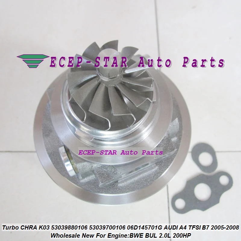 Турбо-картридж CHRA Core K03 106 53039880106 53039700106 06D145701G для AUDI A4 A6 S4 S6 Avant B7 2005- BWE BUL 4.2L 2.0L TFSI |