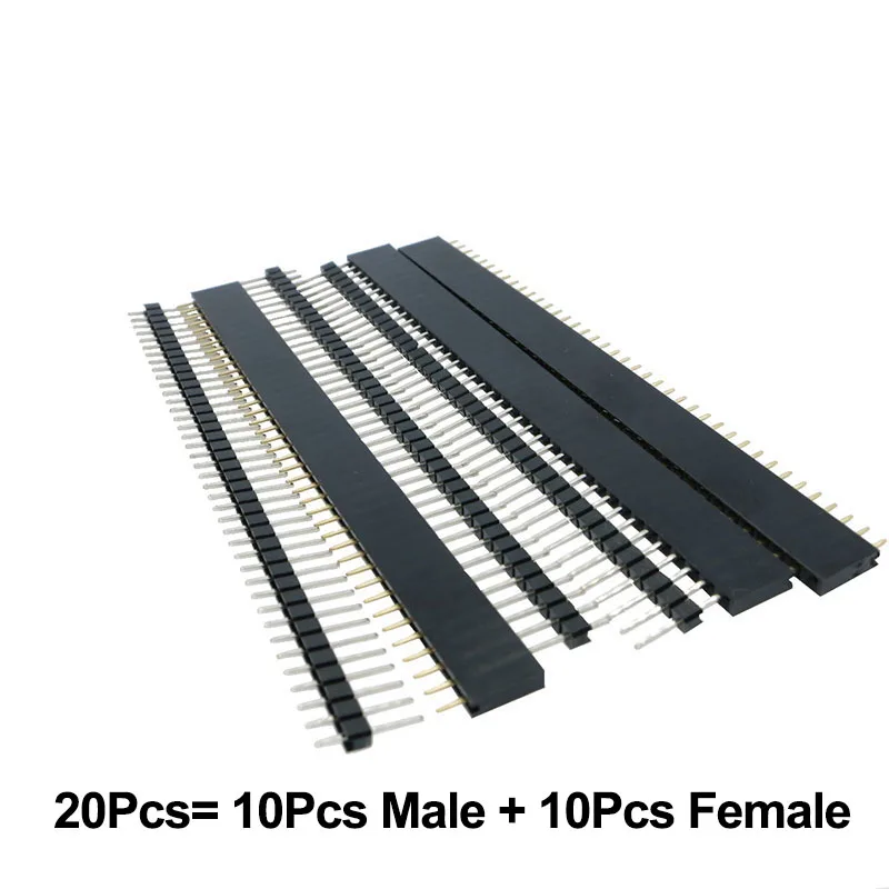 10 шт. 40 Pin 1x40 Однорядный мужской и женский 2 54 поломки Заголовок P PCB JST разъем полоса