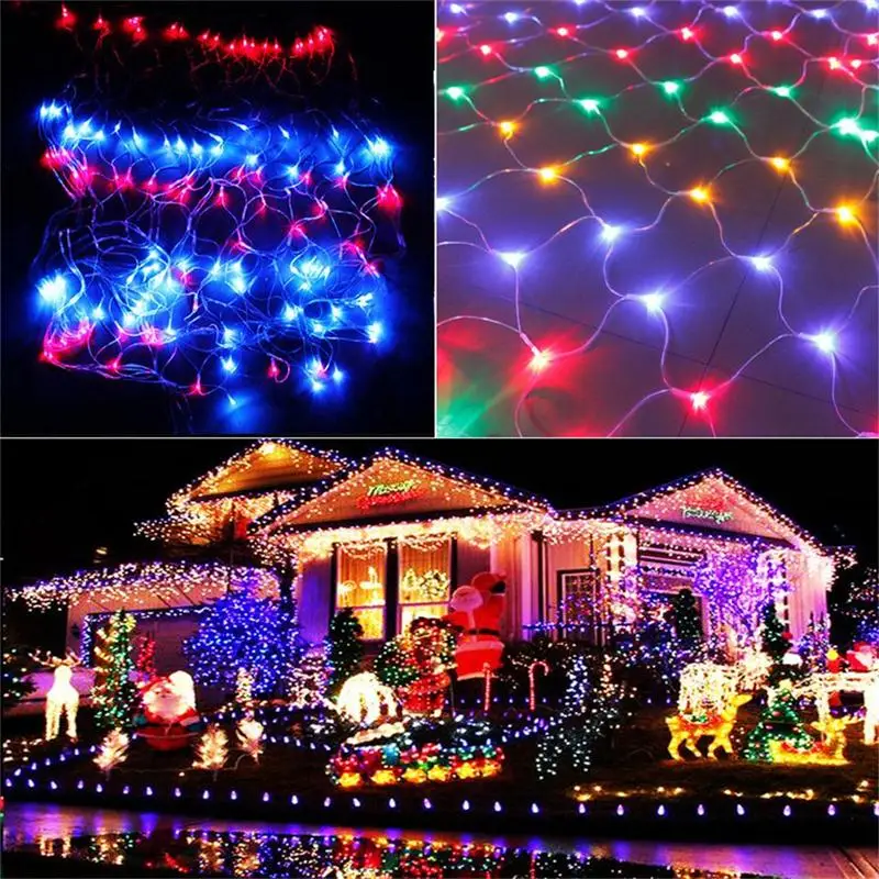 Суперъяркая сетчатая гирсветильник 8 режимов 1 5x1 5 м 96 светодиодов|curtain lights|string
