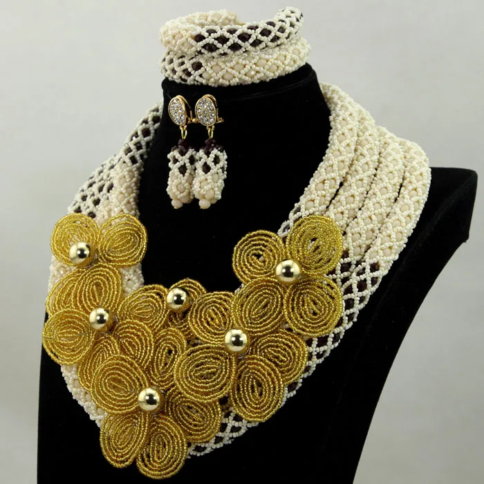 Новинка 2017 кремовый белый кристалл Свадебный женский модный ювелирный набор