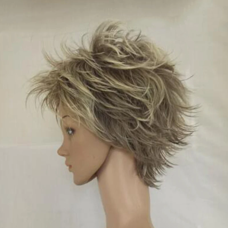 HAIRJOY синтетические волосы женские светлые Короткие слоистые вьющиеся парик 4 цвета доступны