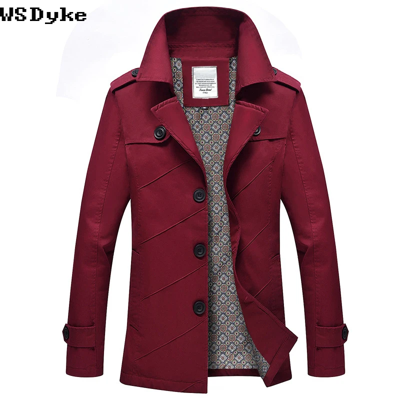 

2017 Autumn New Casual Cotton Trenchcoat Mannen Good Quality Turn Down Collar Mens Trench Coat Long