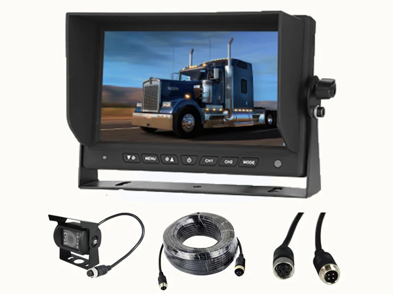 Camera and Monitor 4 Pin авиационный Разъем автомобиль резервная камера заднего вида Камера 18 ИК светодиодный 7 дюймов HD автомобильный монитор для грузовика, автобуса, автофургонов, RV прицеп топливного бака - Название цвета: Camera and Monitor