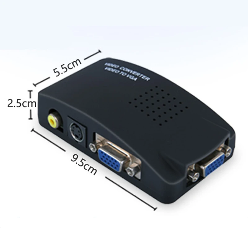Baolyda AV к VGA преобразователь RCA композитный S-Video Box CC tv DVR ПК ноутбук ТВ проектор вход