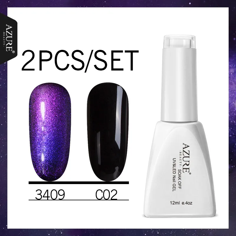 2pcs a lot(5) Лазурный, красивый, хамелеон, Phantom, гель для ногтей, нужен черный цвет для основы, Гель-лак для ногтей, лак, замачиваемый, УФ-гель, искусство, 12 мл, сияющий цвет - Цвет: 2pcs a lot(5)