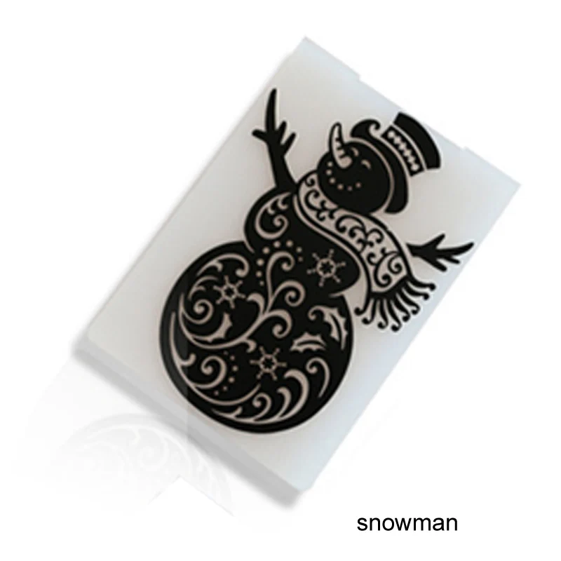 snowman Пластиковый шаблон Свадьба Рождество серии бумажные карты Ремесло карты изготовление помадки форма для украшения торта Bump пластиковая папка для тиснения - Цвет: snowman