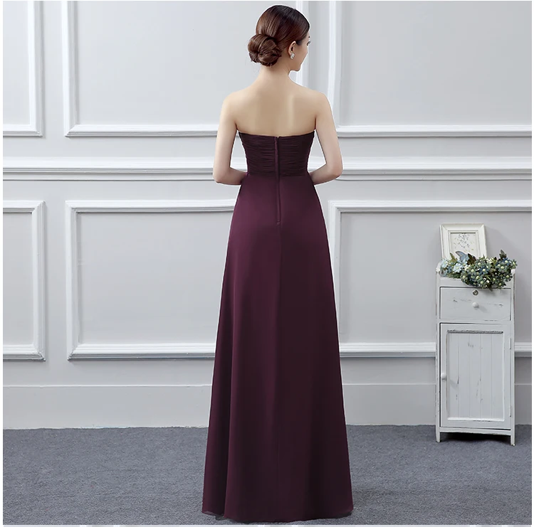 Новинка платье подружки невесты Princessally темно фиолетовое милое Плиссированное до