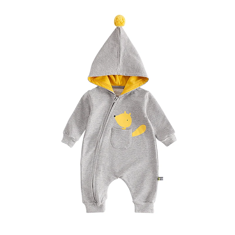 Осень с длинным рукавом новорожденных Комбинезоны для малышек Модная Одежда