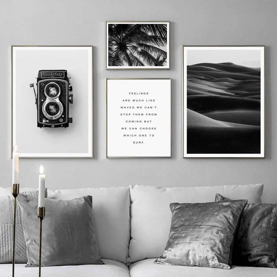 

Camera Coconut Tree Desert Wall Art Canvas Painting Nordic Posters And Prints Retro Poster Wall Pictures For Living Room Decor