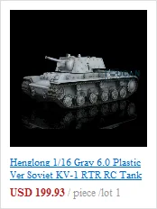 2,4G Henglong 1/16 весы 6,0 Пластик Ver советский KV-1 RTR радиоуправляемая модель танка 3878 TH12633